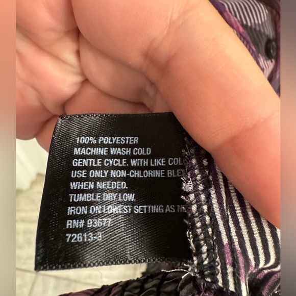 East 5th Plus Size 1X Purple Floral Sheer Blouse - Picture 5 of 6